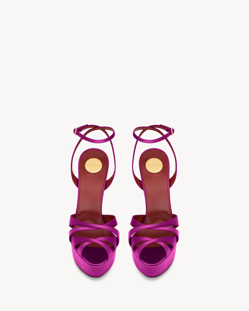 CHANDELLE platform sandals in satin crepe
