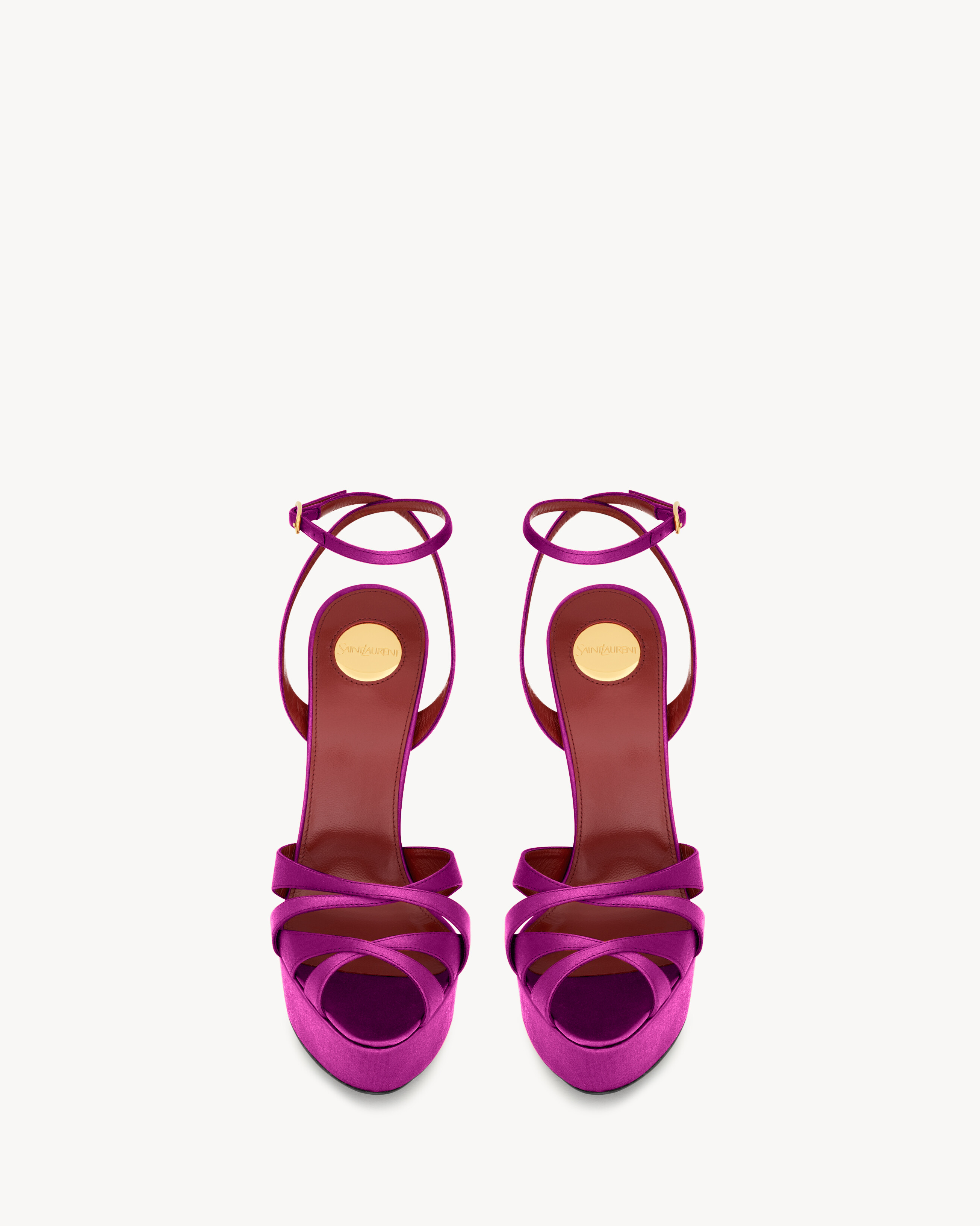 CHANDELLE platform sandals in satin crepe