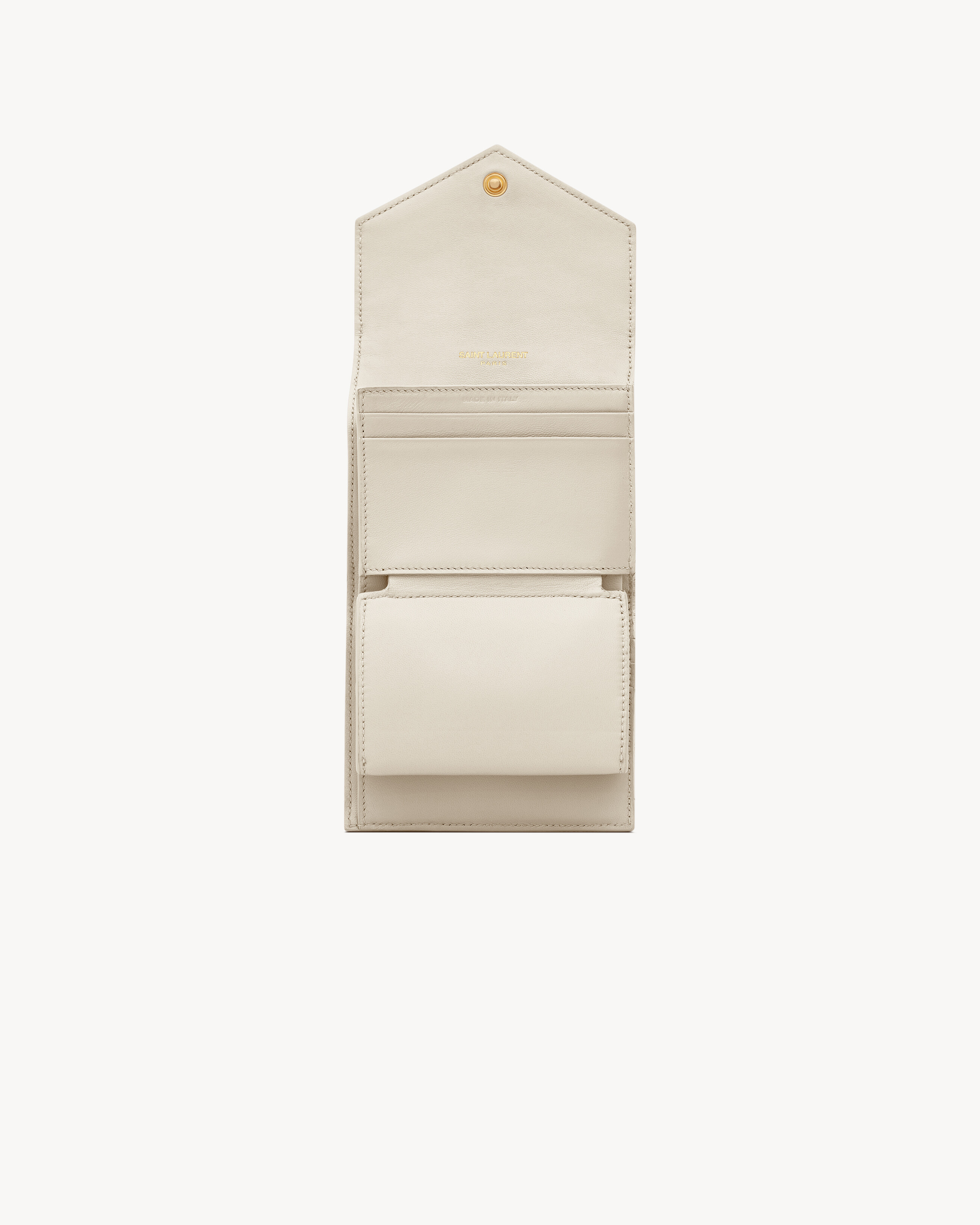 PORTAFOGLI CASSANDRE MATELASSÉ MULTI-FOLD IN PELLE GOFFRATA GRAIN DE POUDRE