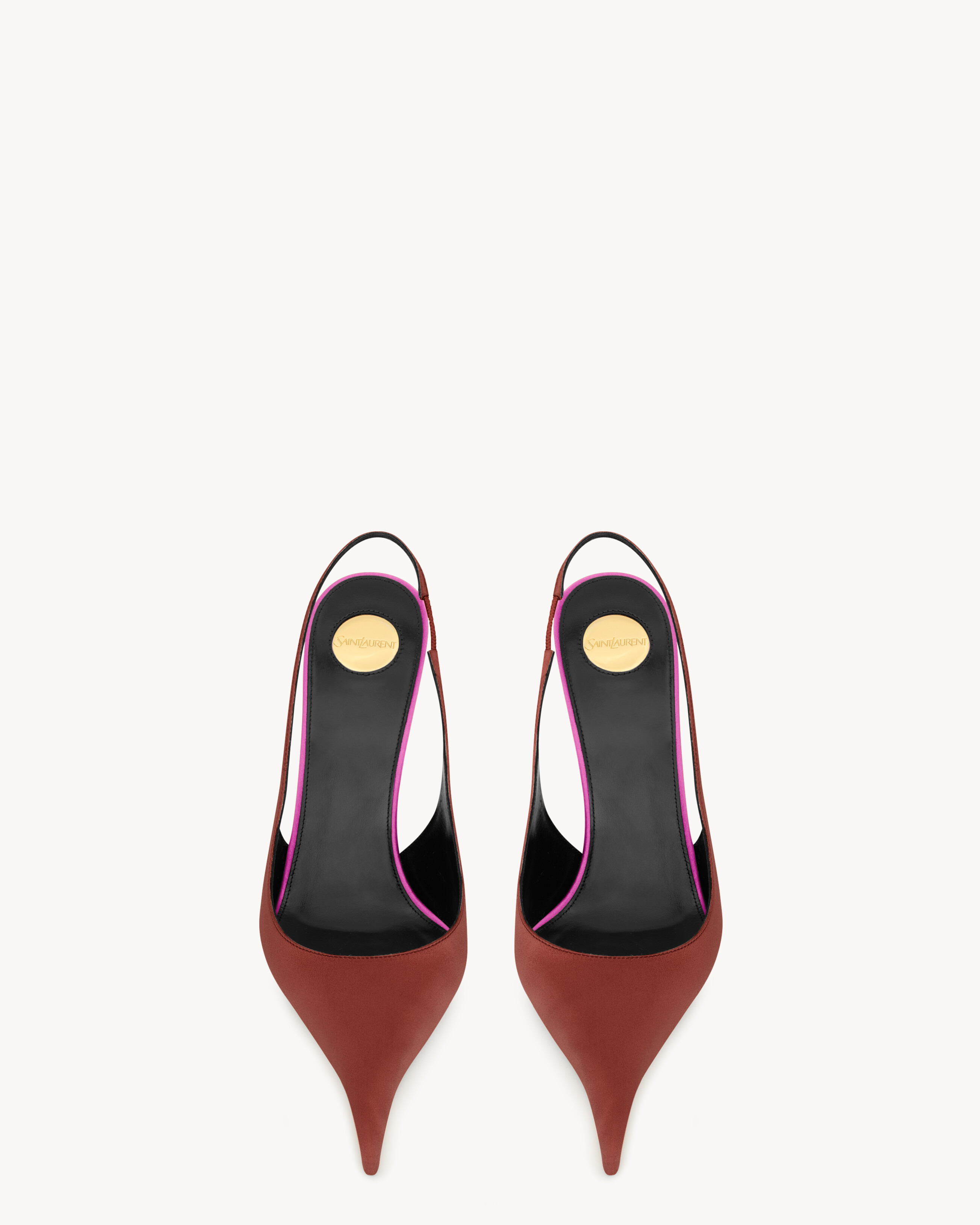 DEROCHE slingback pumps in satin crepe