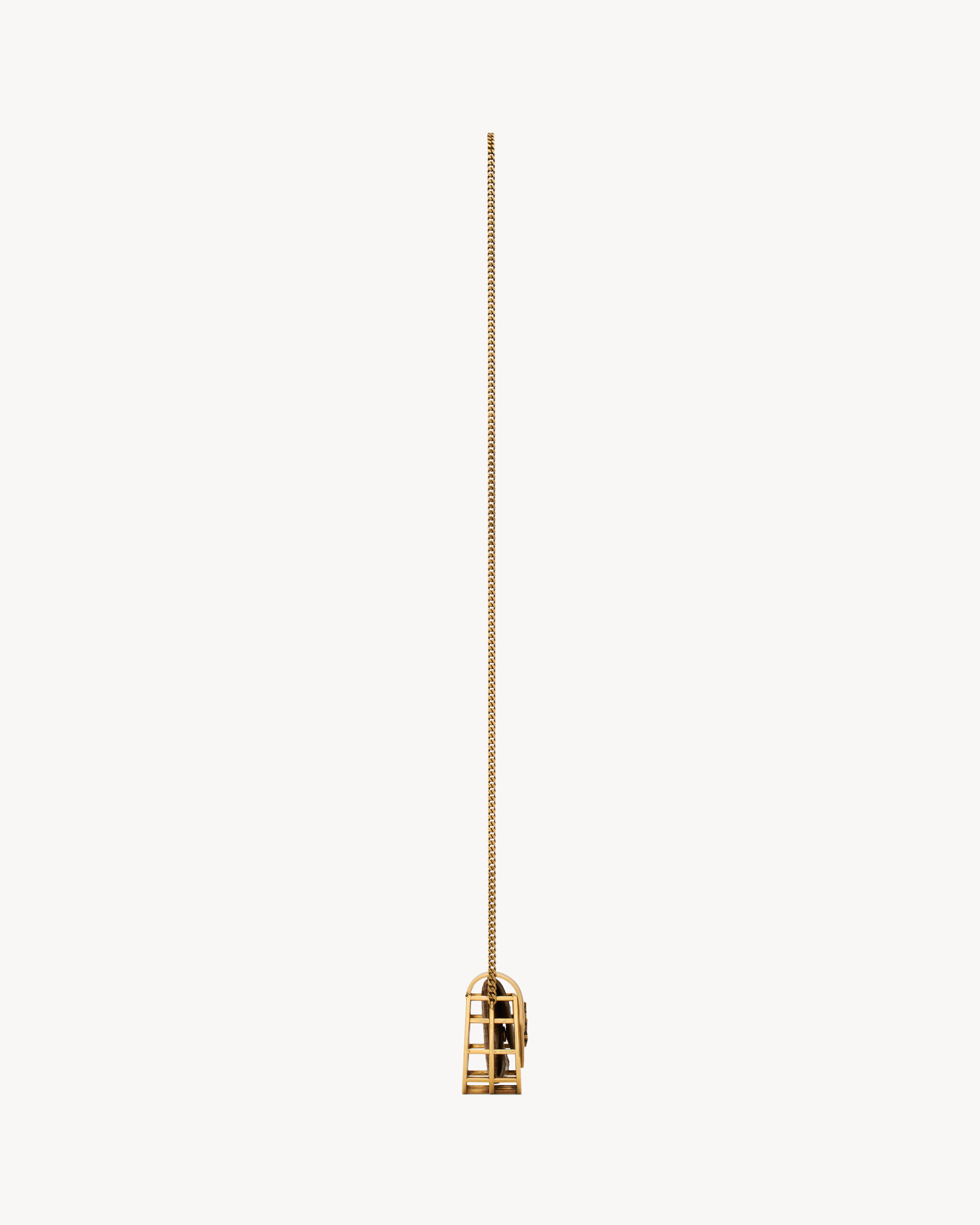 LOULOU micro minaudière in metal and lizard