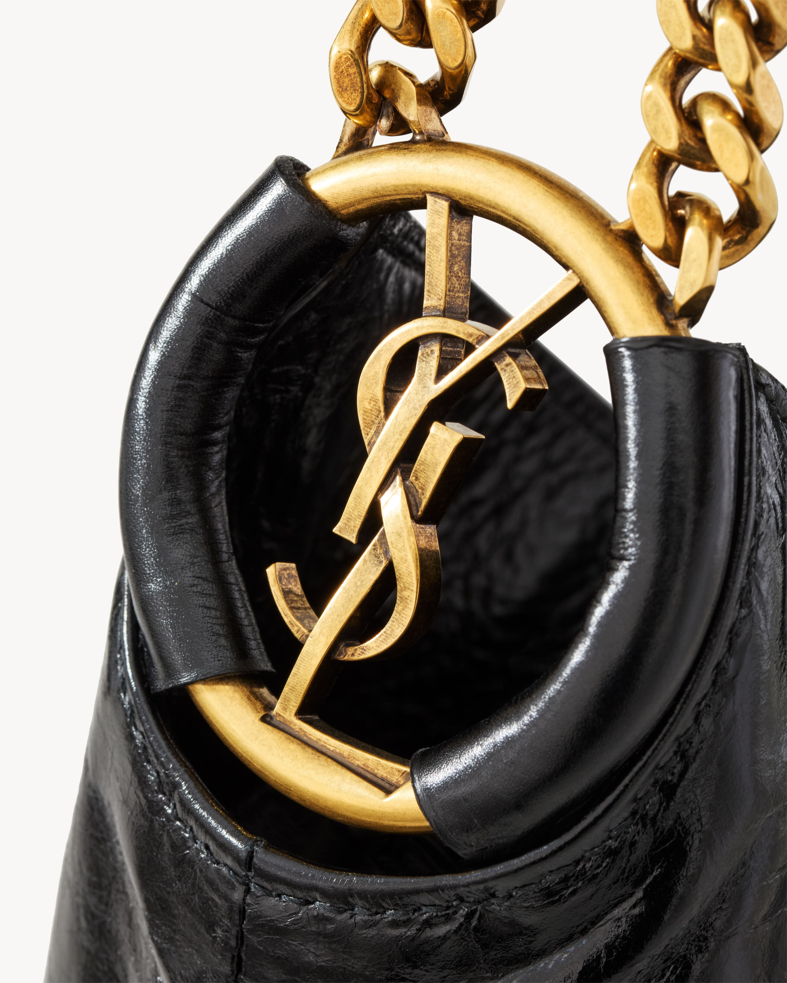 HORTENSE small hobo in shiny leather