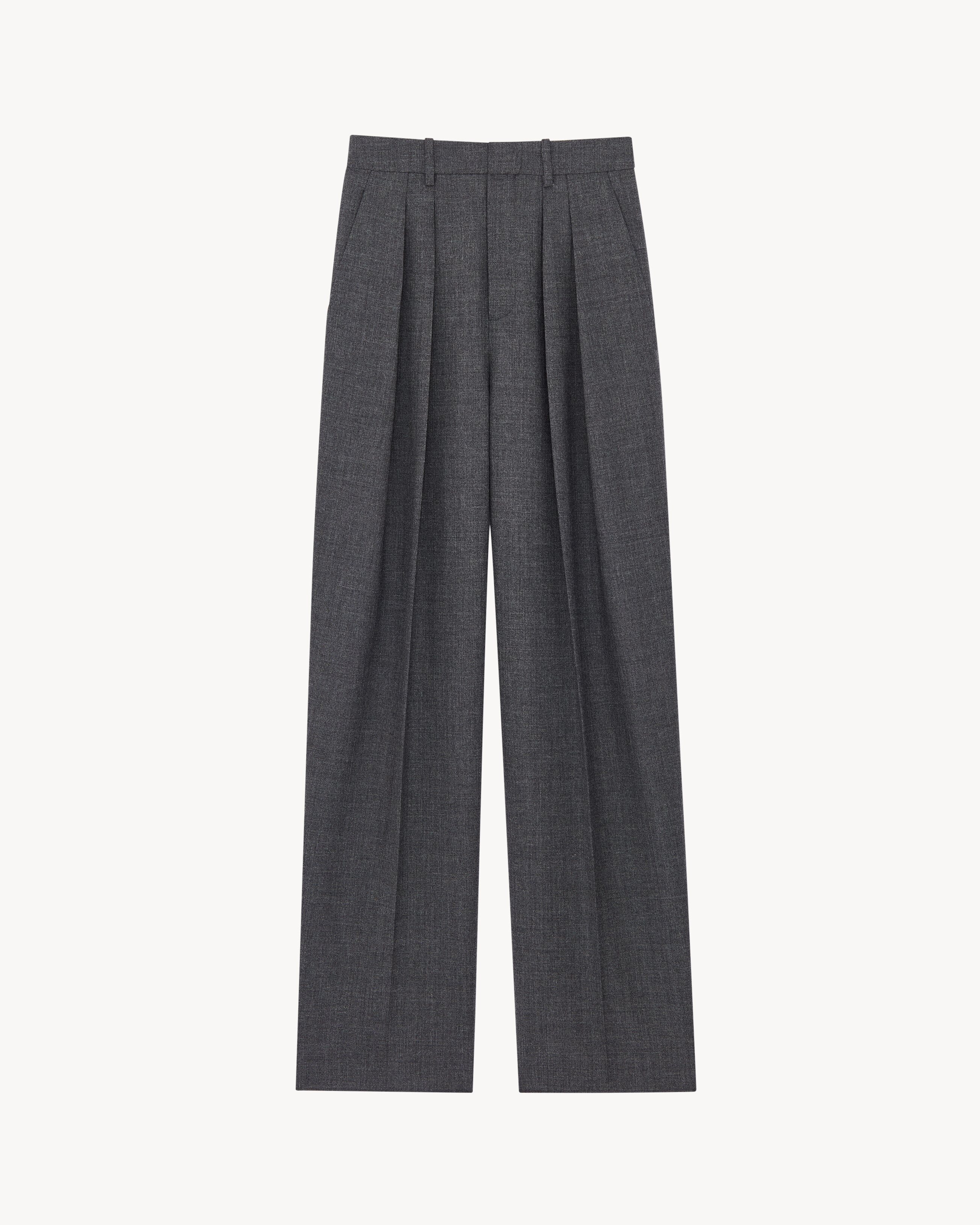 wide-leg pants in wool