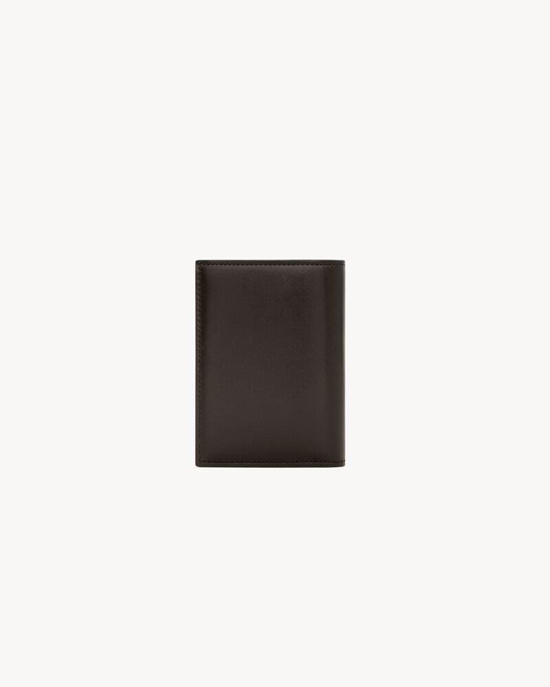 SAINT LAURENT PARIS credit card wallet in two-tone smooth leather