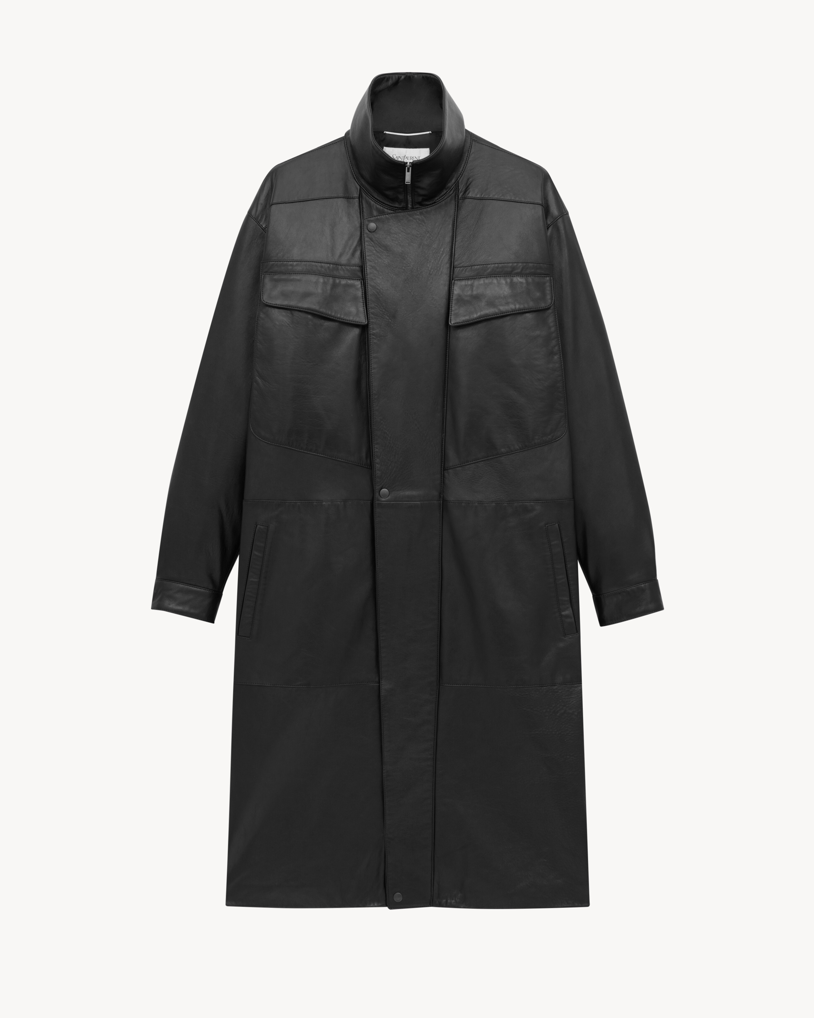 long coat in bubbled lambskin