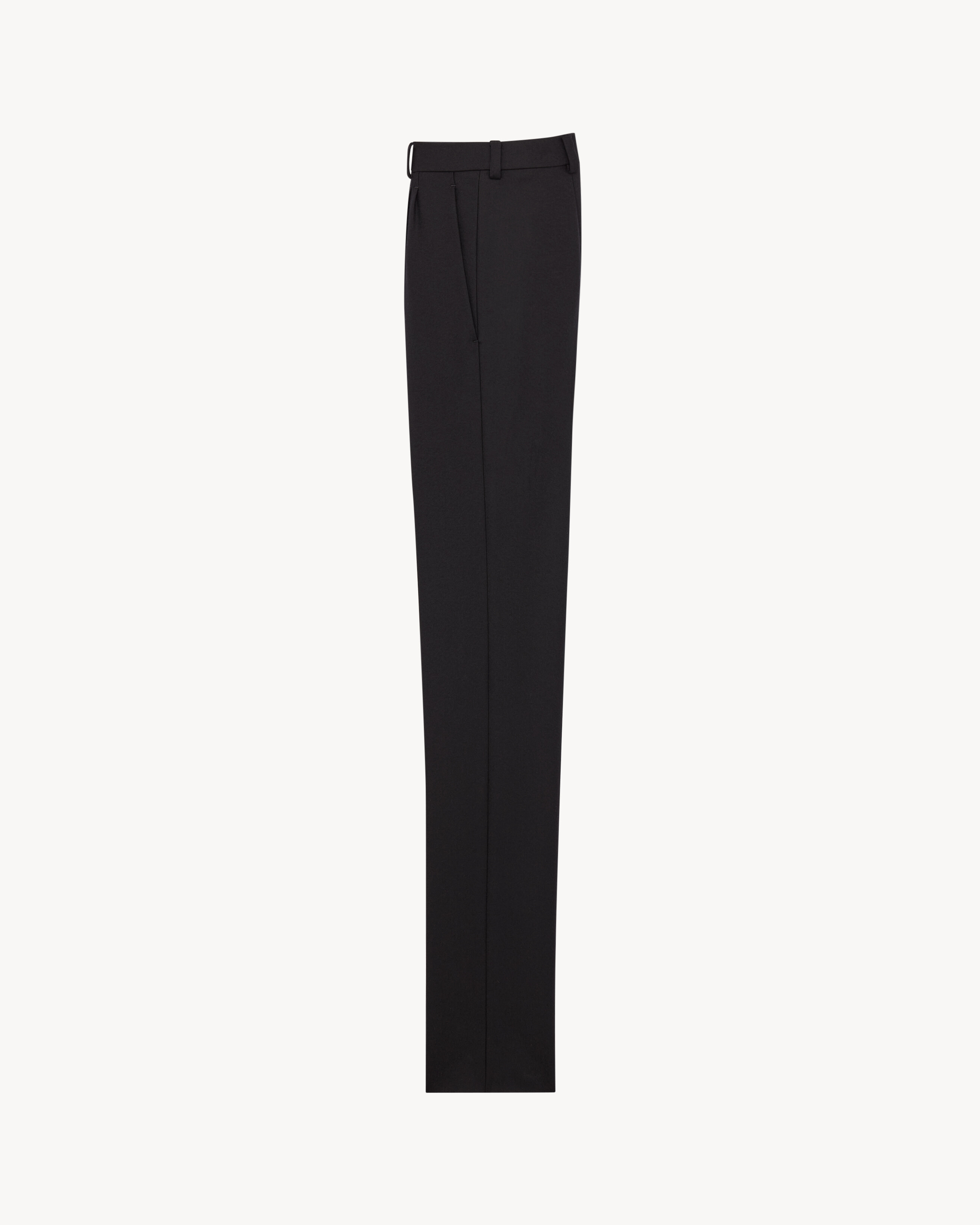 tapered pants in brushed wool flannel