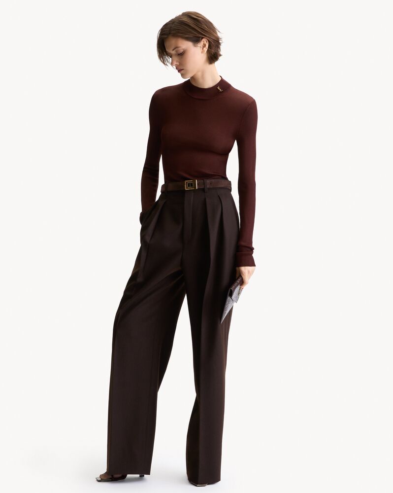Pantalon oversize en flanelle de laine brossée