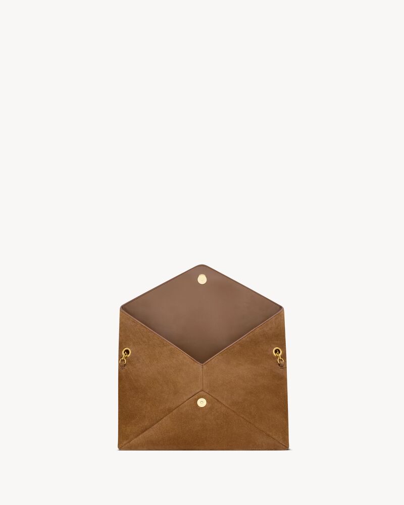 CASSANDRE large pouch on chain in suede