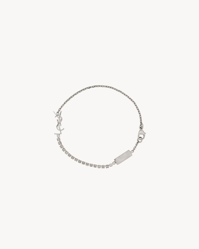 CASSANDRE CHARM BRACELET IN METAL AND RHINESTONE in Silver | Saint