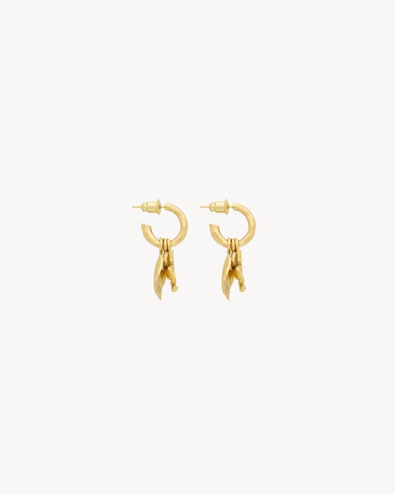 CASSANDRE flower charm hoop earrings in metal
