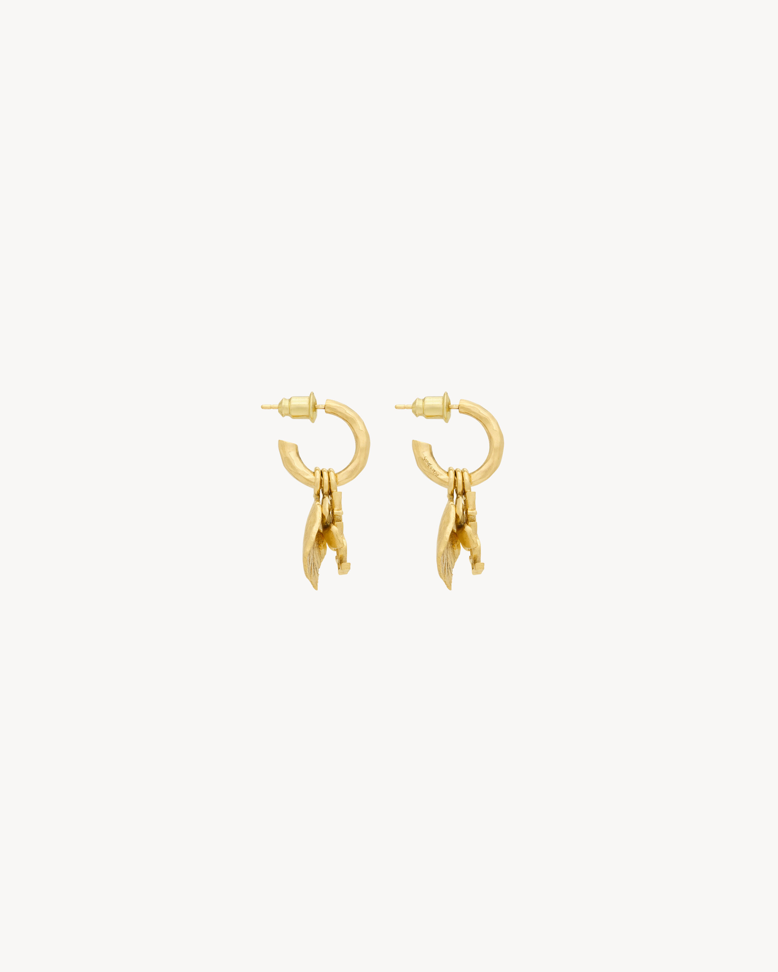 CASSANDRE flower charm hoop earrings in metal