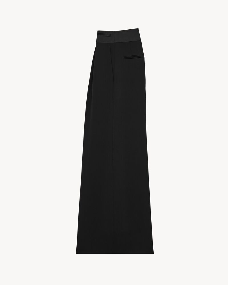 wide-leg tuxedo pants in grain de poudre