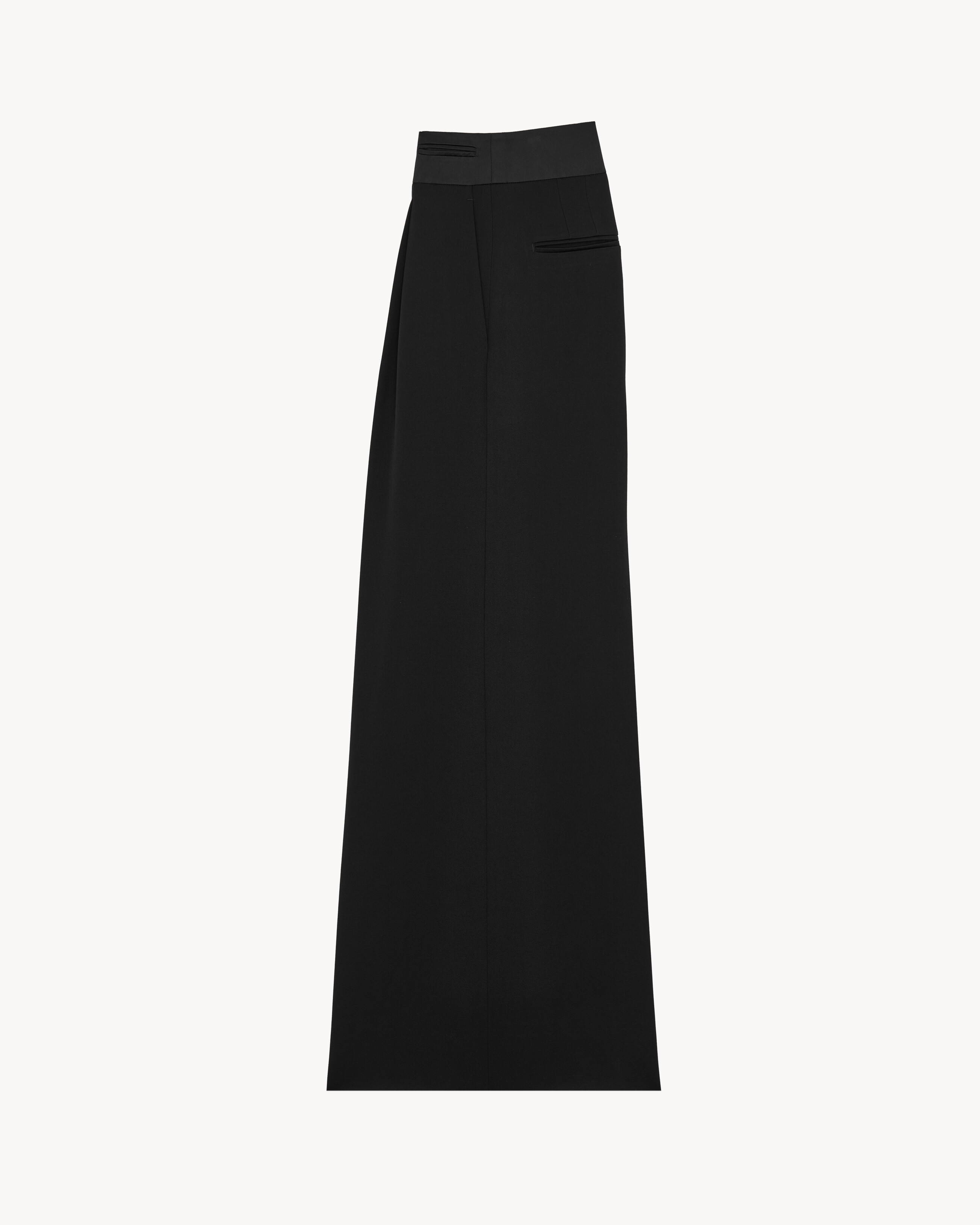 wide-leg tuxedo pants in grain de poudre