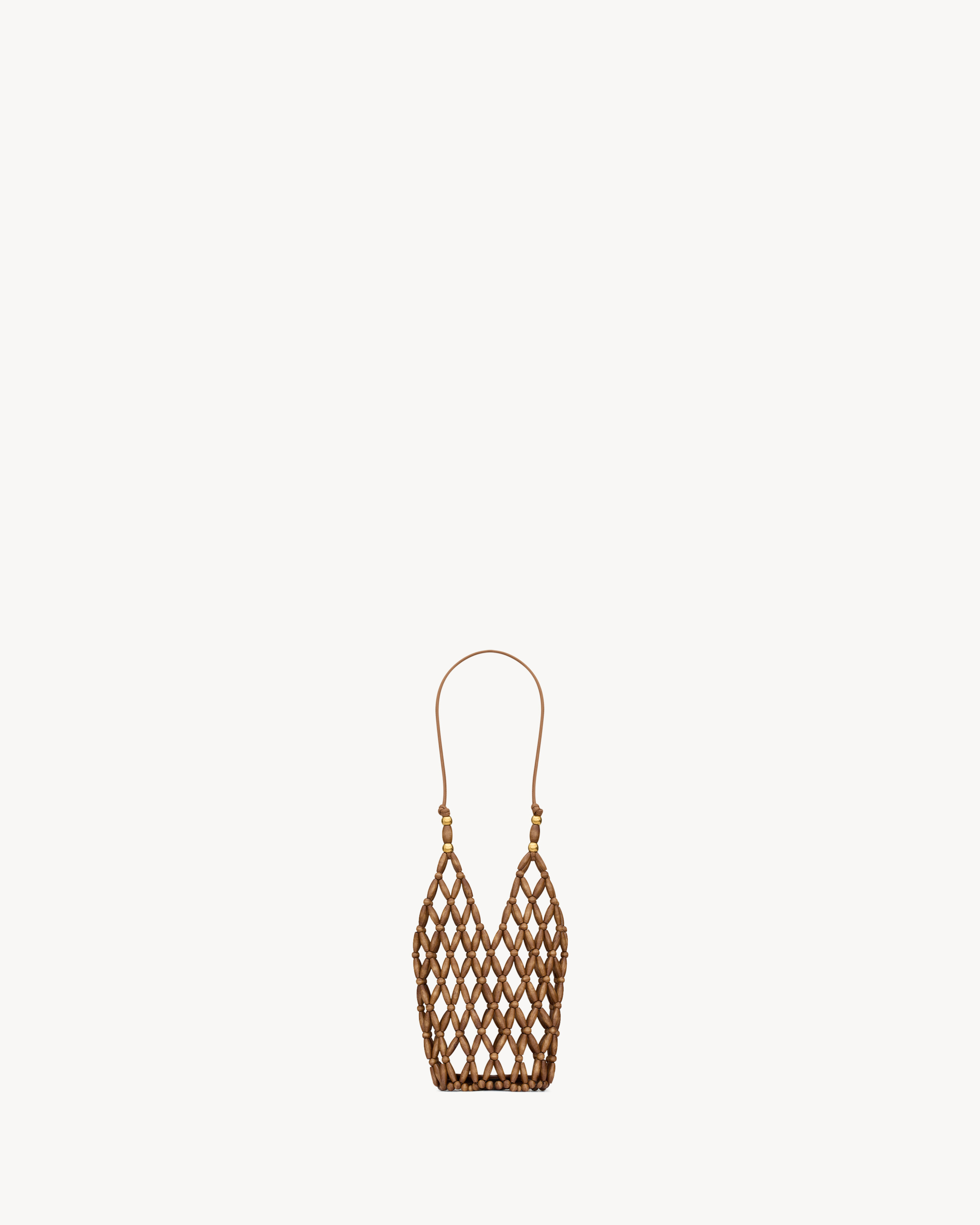 CASSANDRE mini bucket in wood beads