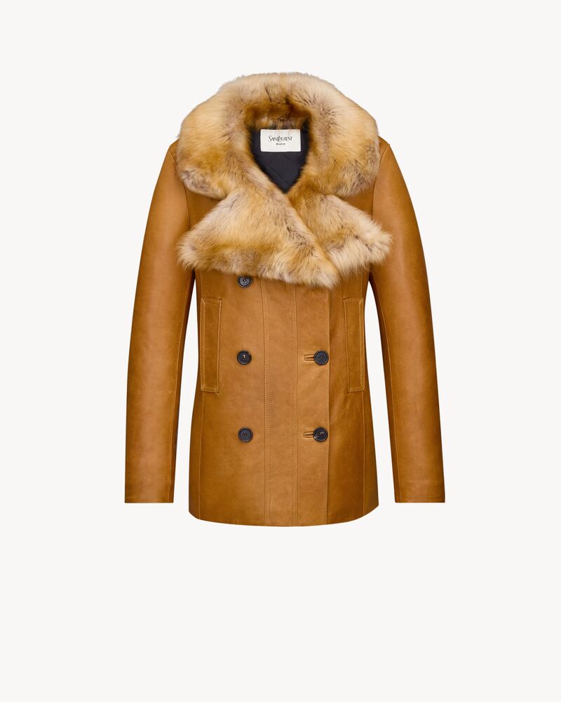 jacket in lambskin and shearling