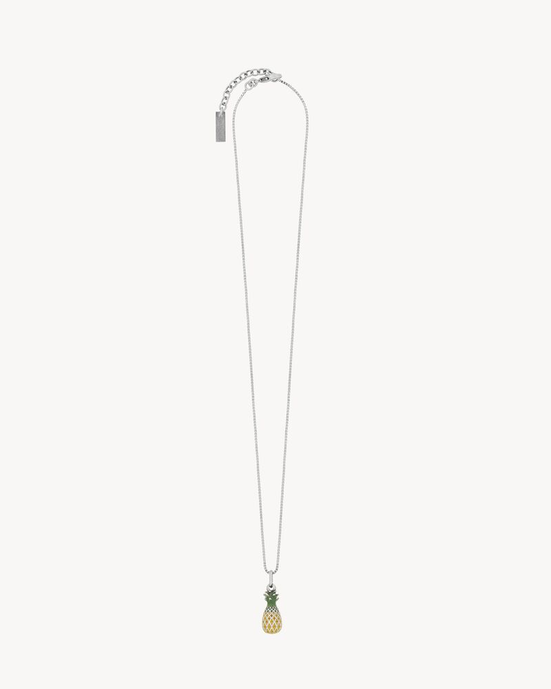 pineapple necklace in enamel and metal