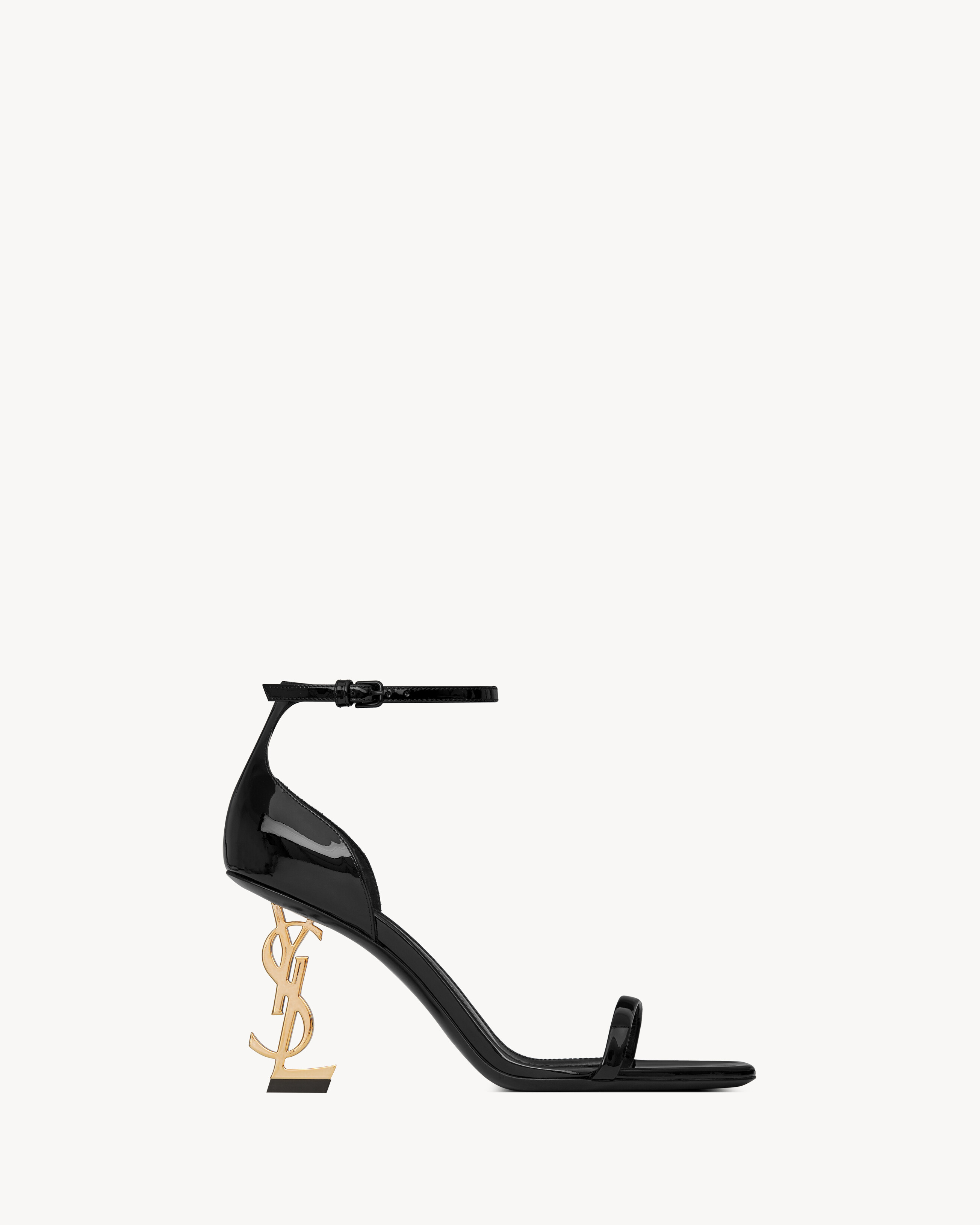 Saint Laurent Damen Schwarz Opyum Sandals In Patent Leather - Women - 36