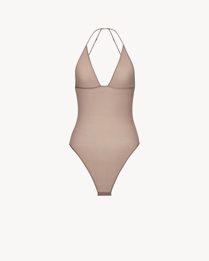 backless bodysuit in stretch silk muslin