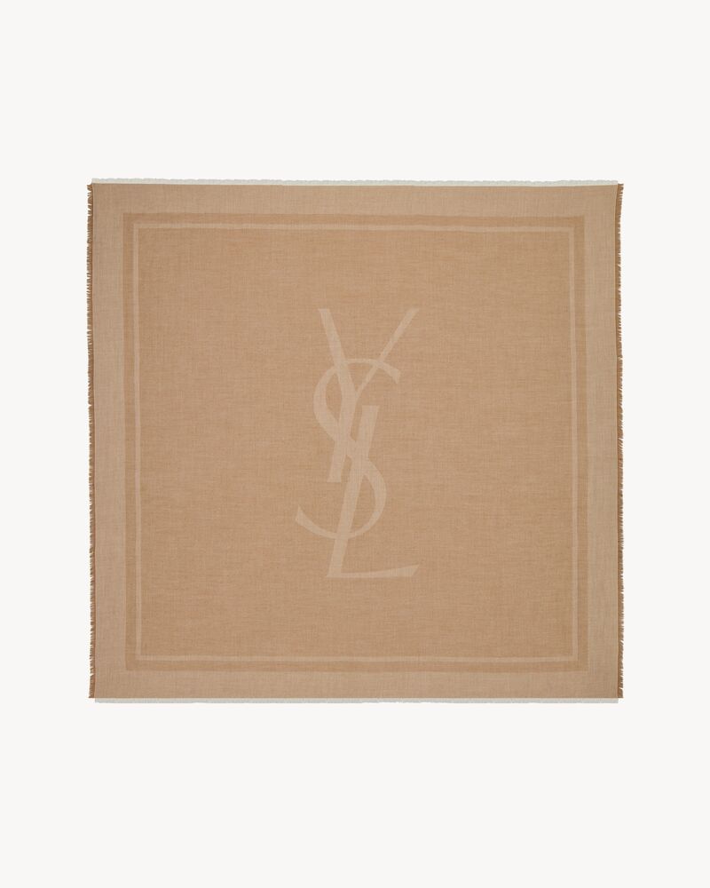 CASSANDRE square scarf in cashmere and silk jacquard