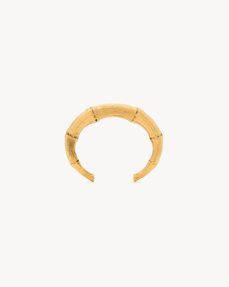 stacked bamboo cuff in metal