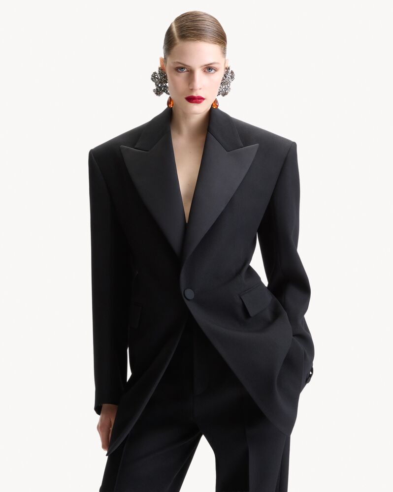 single-breasted tuxedo jacket in grain de poudre