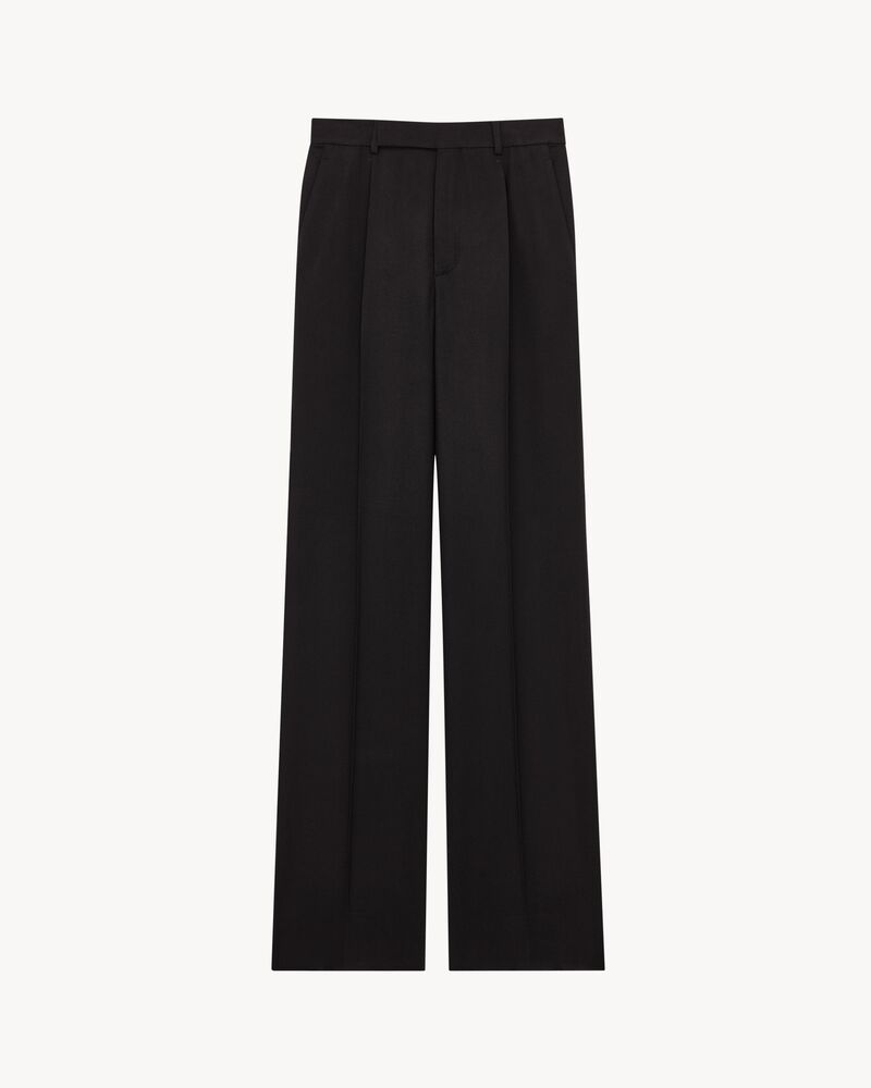 Pantalones fluidos de franela de lana