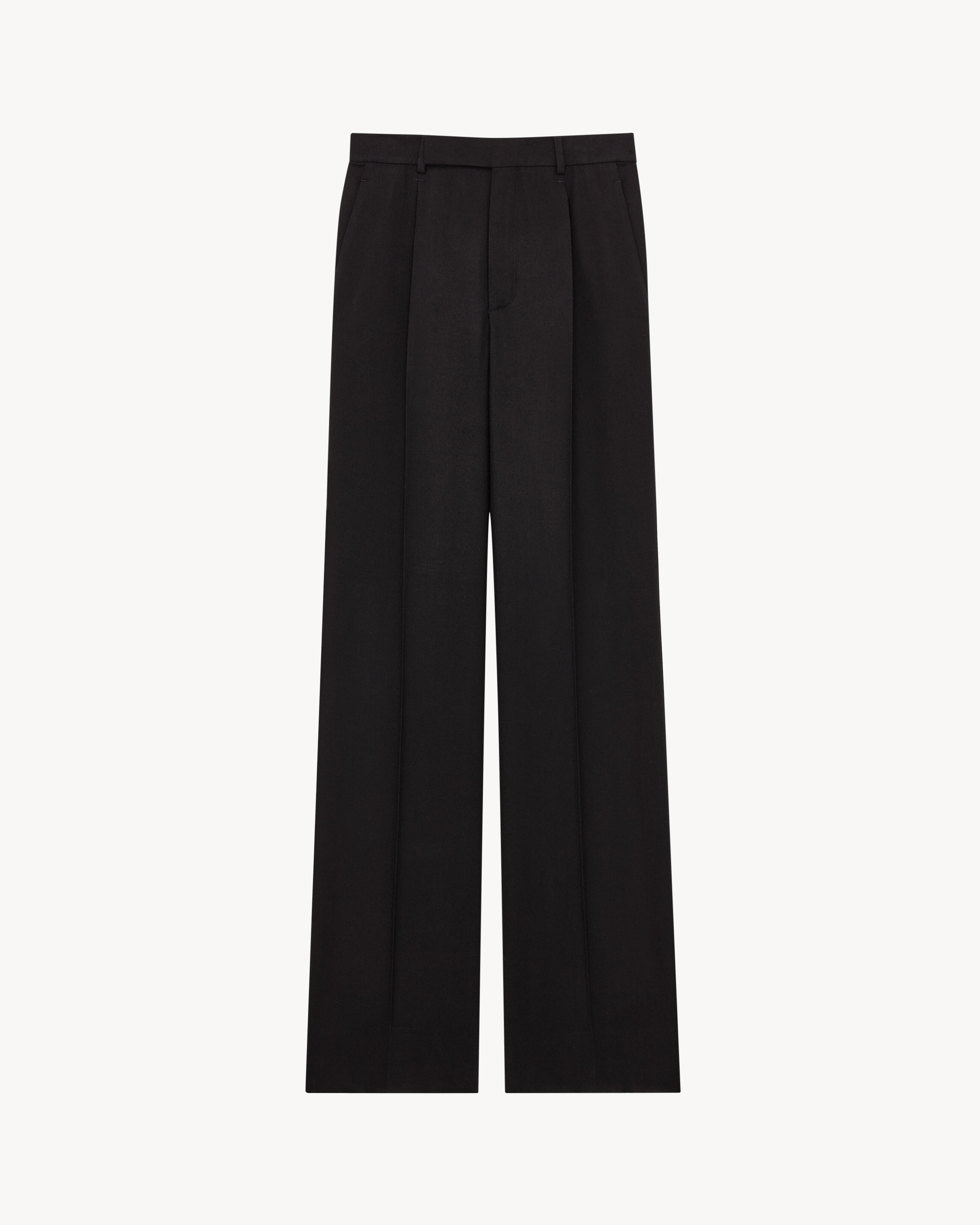 fluid pants in wool flannel
