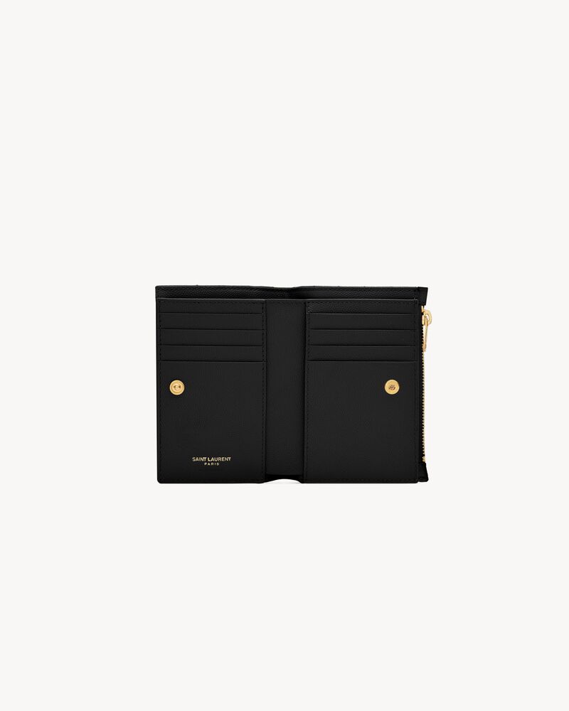 CASSANDRE MATELASSÉ Fragments Cartera con cremallera de piel repujada grain de poudre