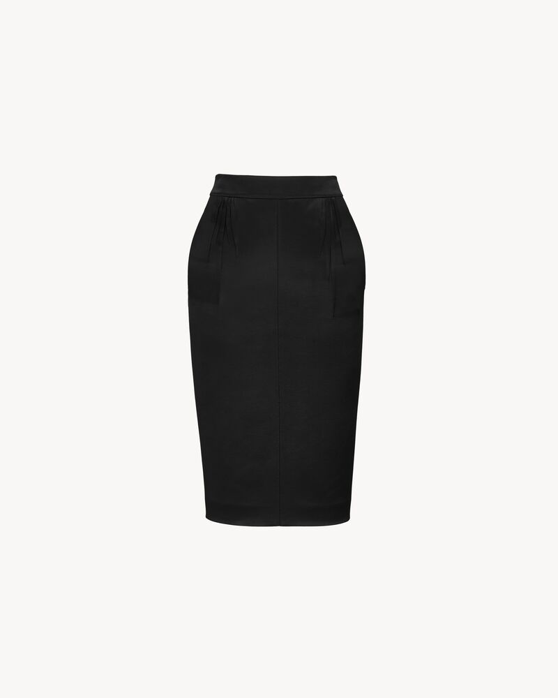 CASSANDRE pencil skirt in padded satin