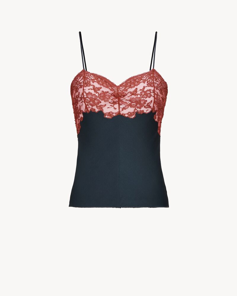 laced camisole in silk satin