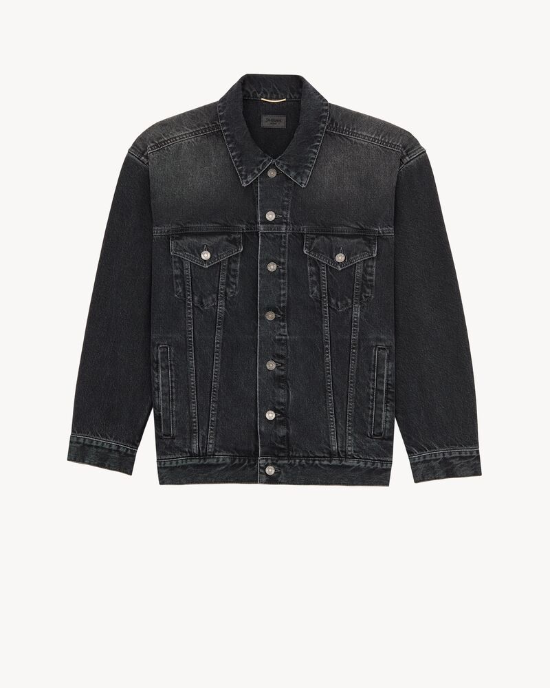 oversized jean jacket in ASH BLACK