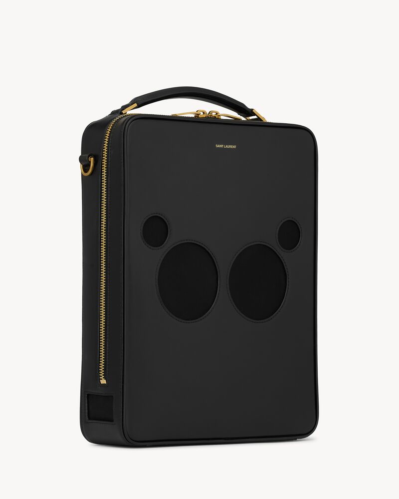 SAINT LAURENT ブラック ケース　未使用　箱付き PORTABLE SPEAKER BAG IN LEATHER in Black | Saint Laurent | YSL SE