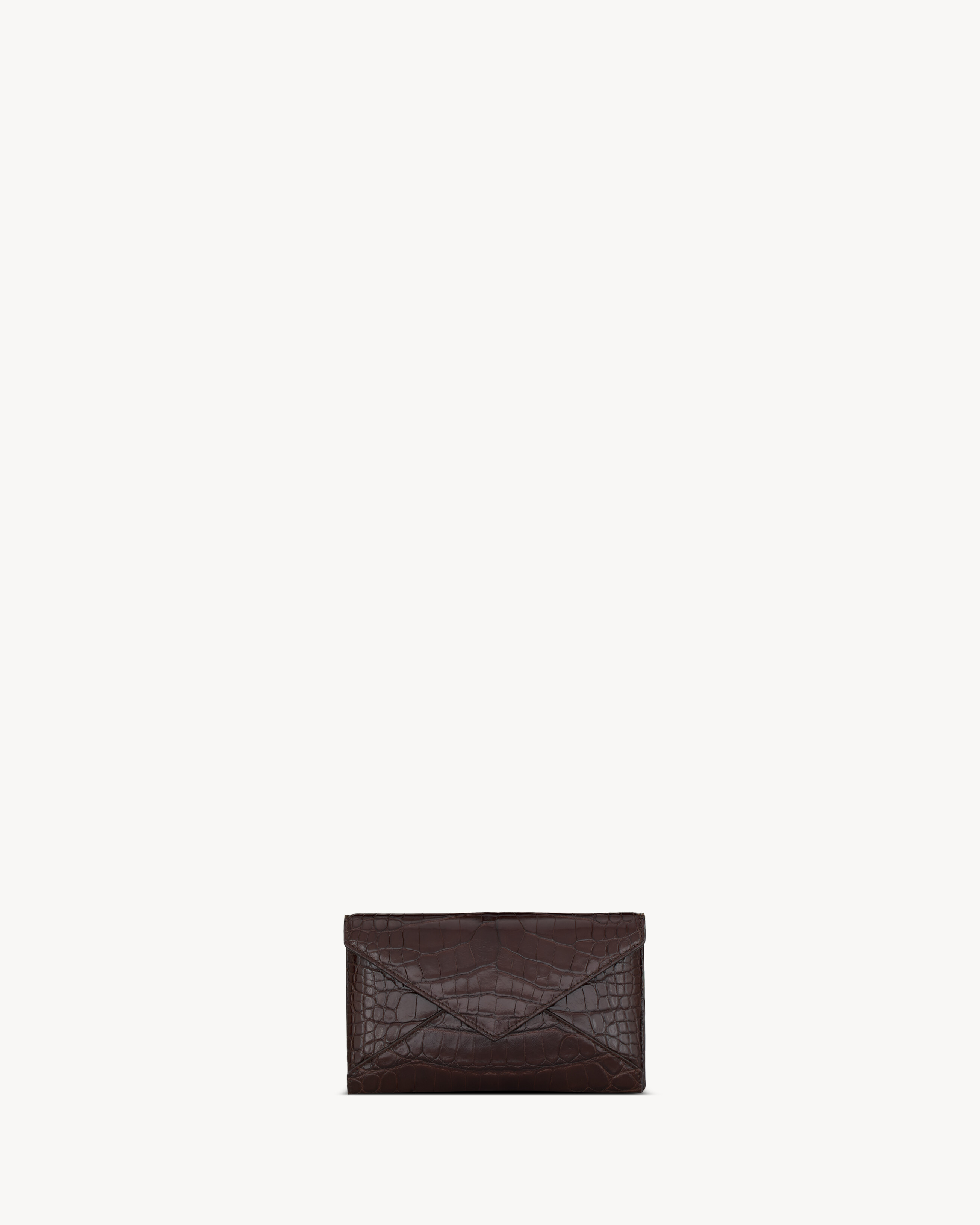 LETTER chain wallet in shiny alligator