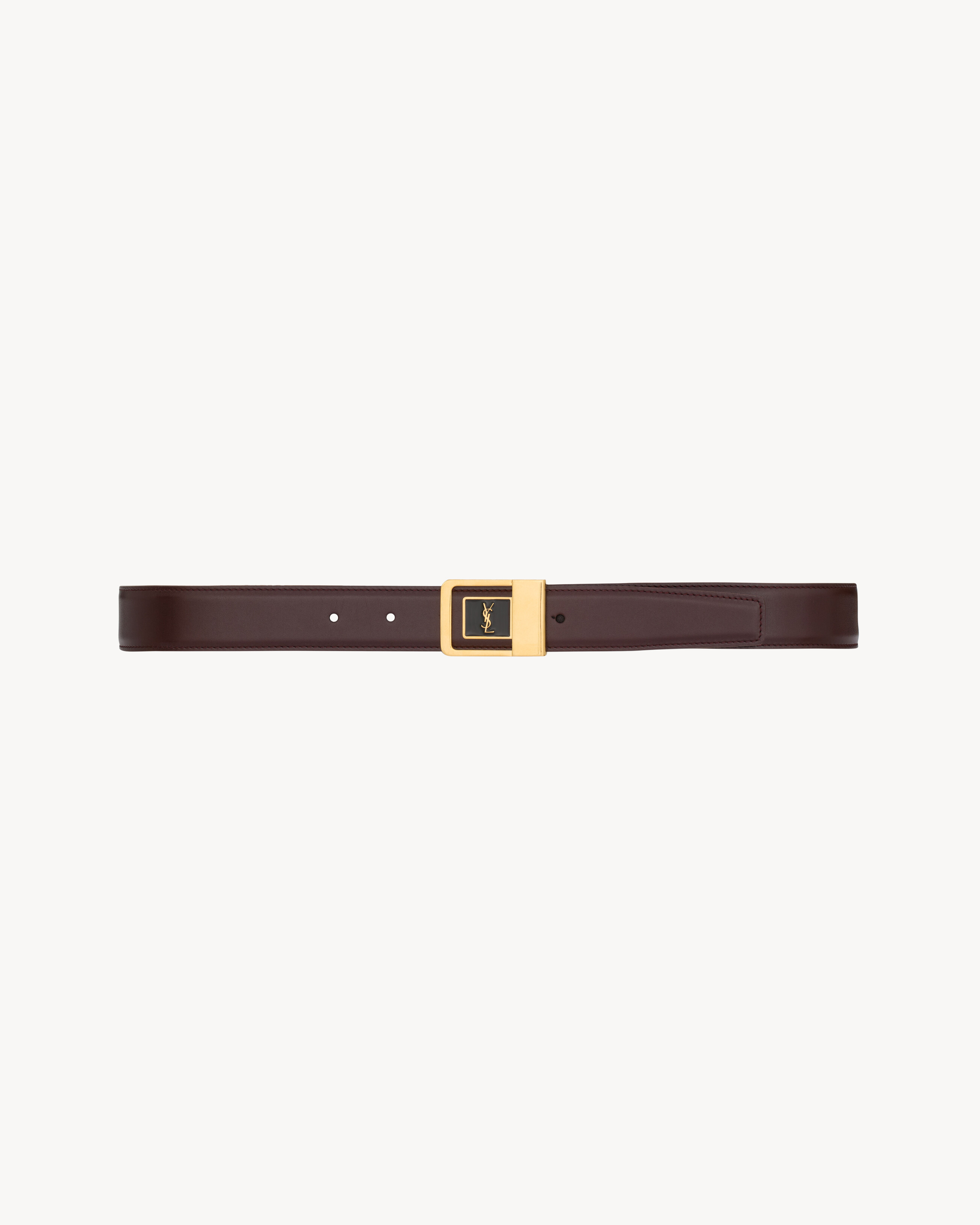 LA 66 buckle belt in lacquered leather