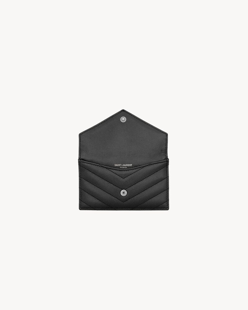 CASSANDRE MATELASSÉ FRAGMENTS FLAP CARD CASE IN GRAIN DE POUDRE LEATHER