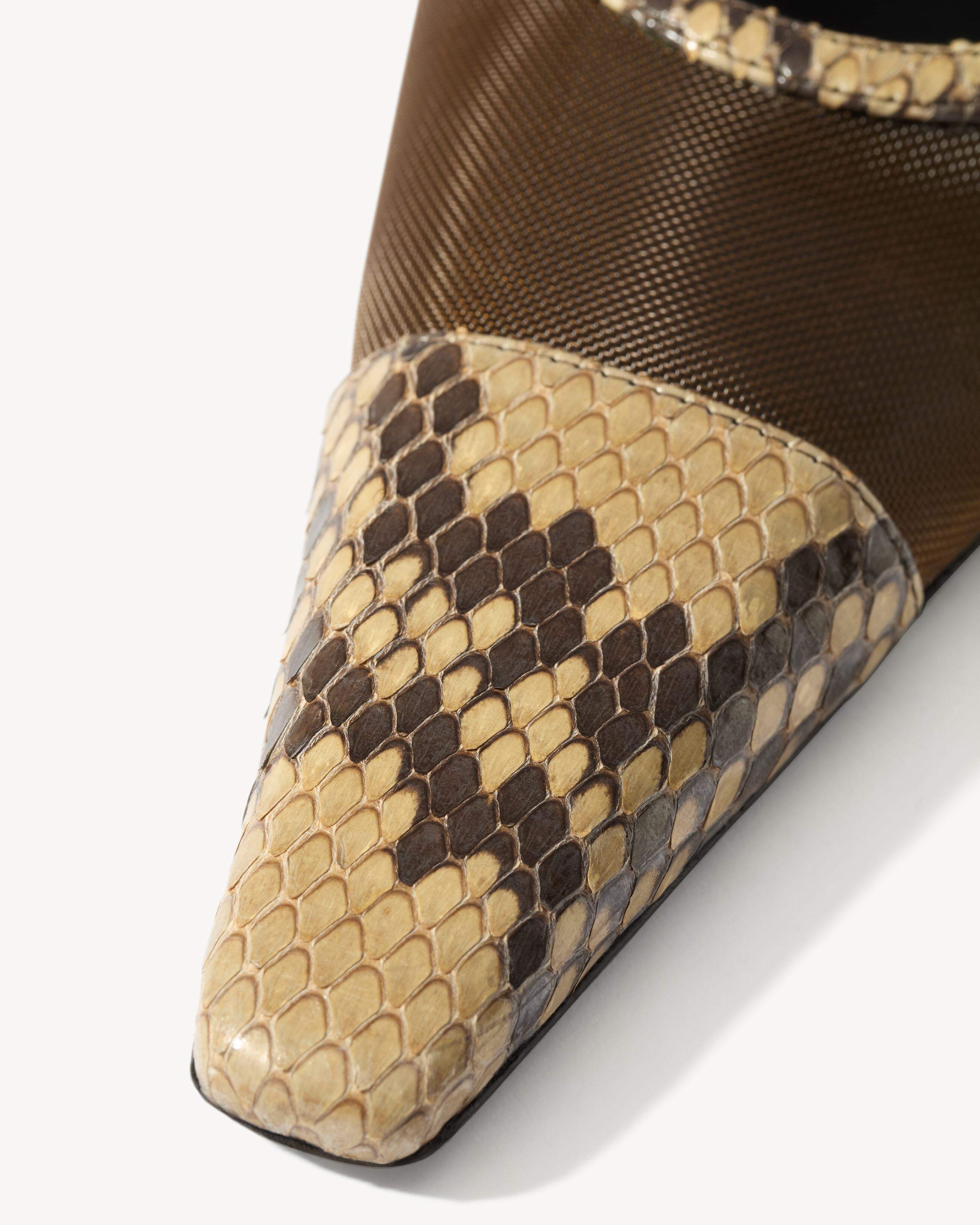 Zapatos de salón slingback Jema de malla y piel de pitón