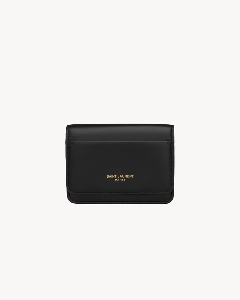 SAINT LAURENT PARIS business card case in smooth leather