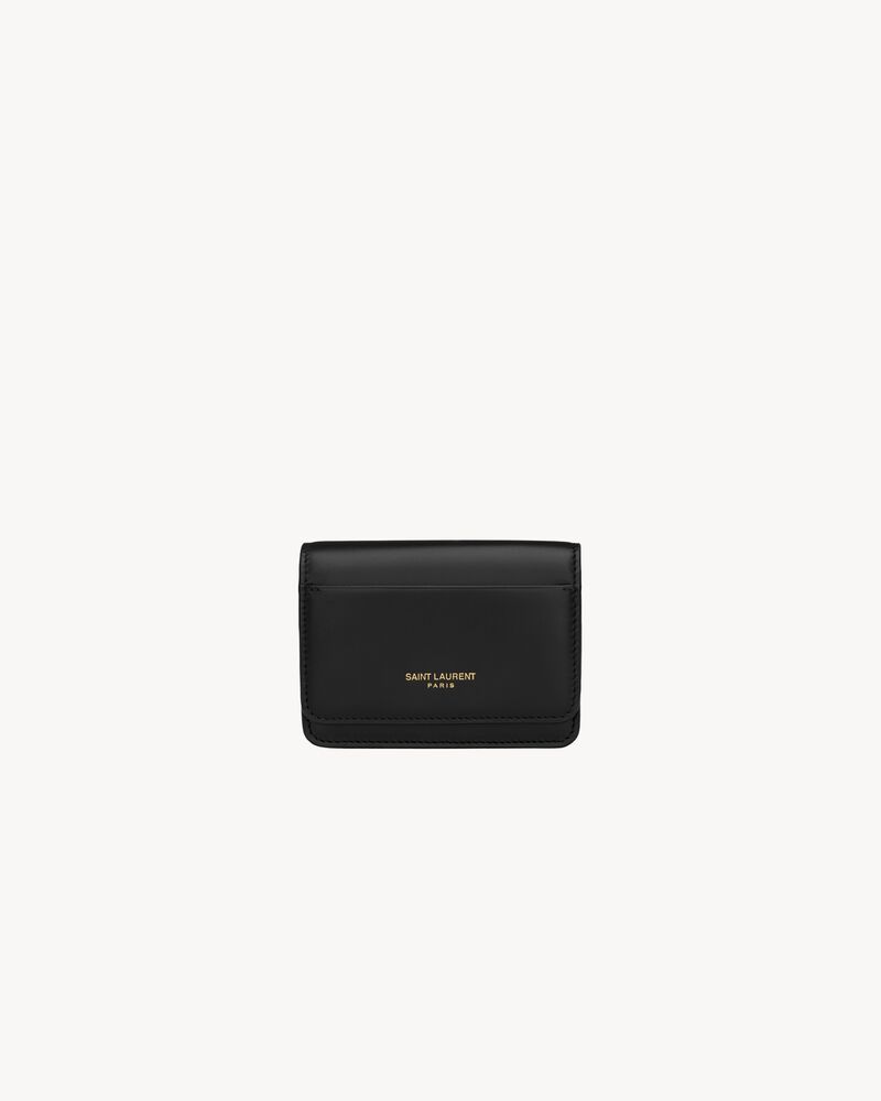 SAINT LAURENT PARIS business card case in smooth leather
