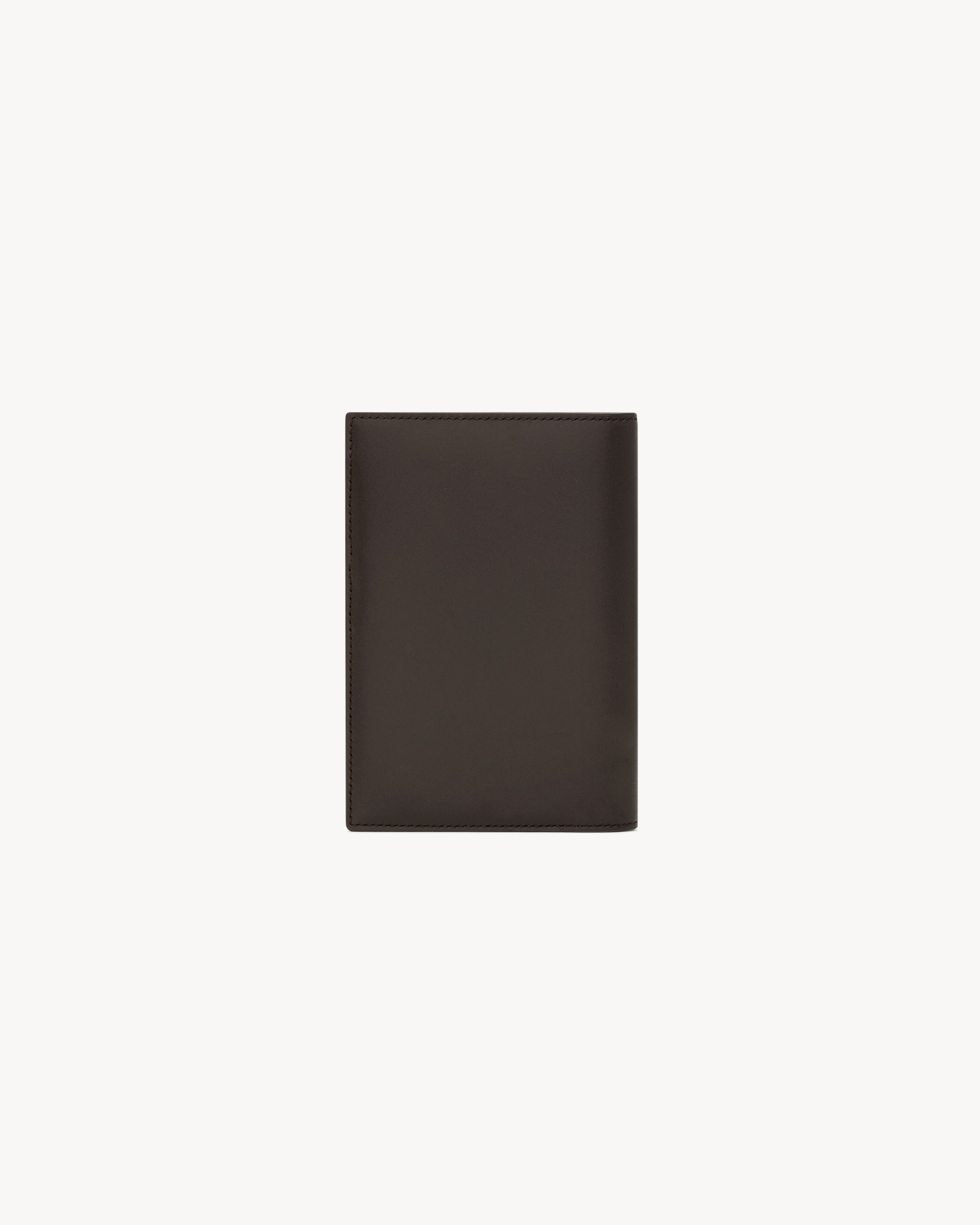 SAINT LAURENT PARIS passport case in two-tone smooth leather