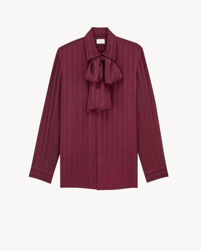 CASSANDRE lavallière blouse in striped silk jacquard