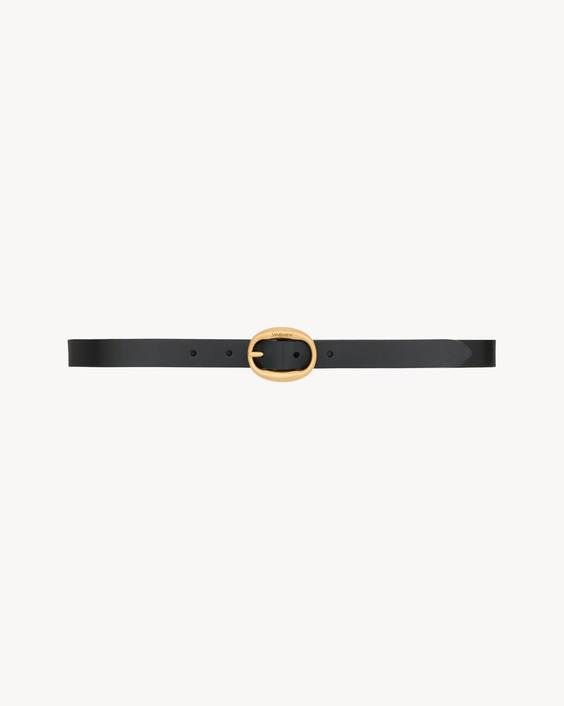 Ceinture à boucle ovale en cuir lisse