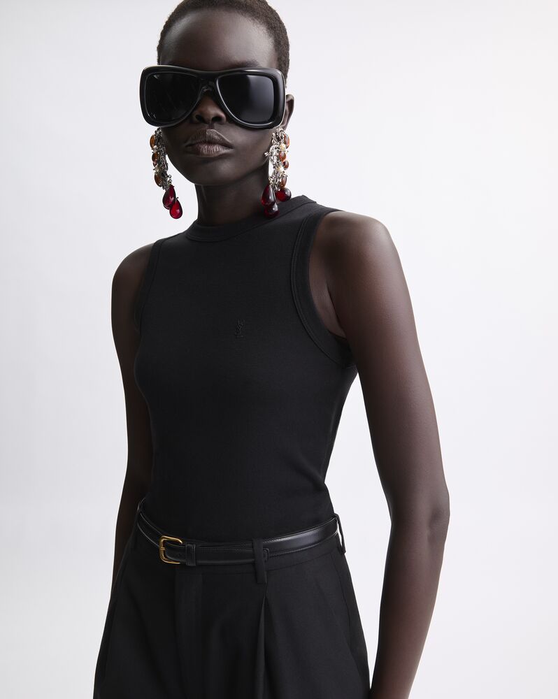 CASSANDRE tank top in ribbed cotton jersey