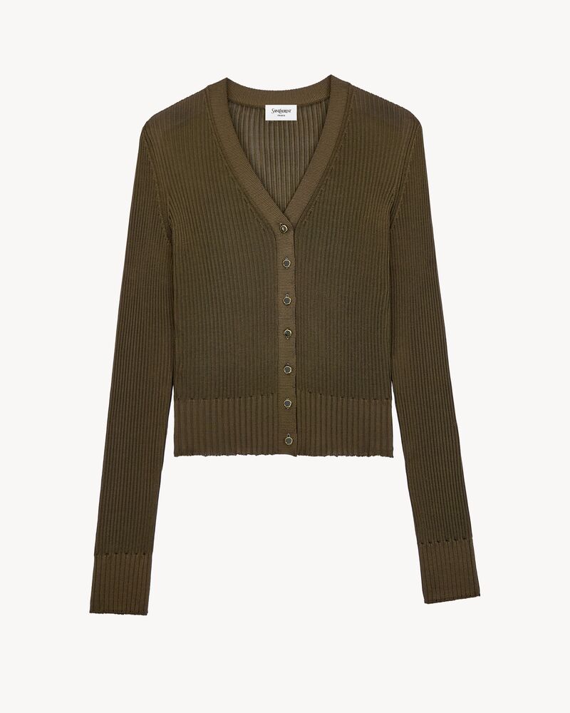cardigan in ribbed knit