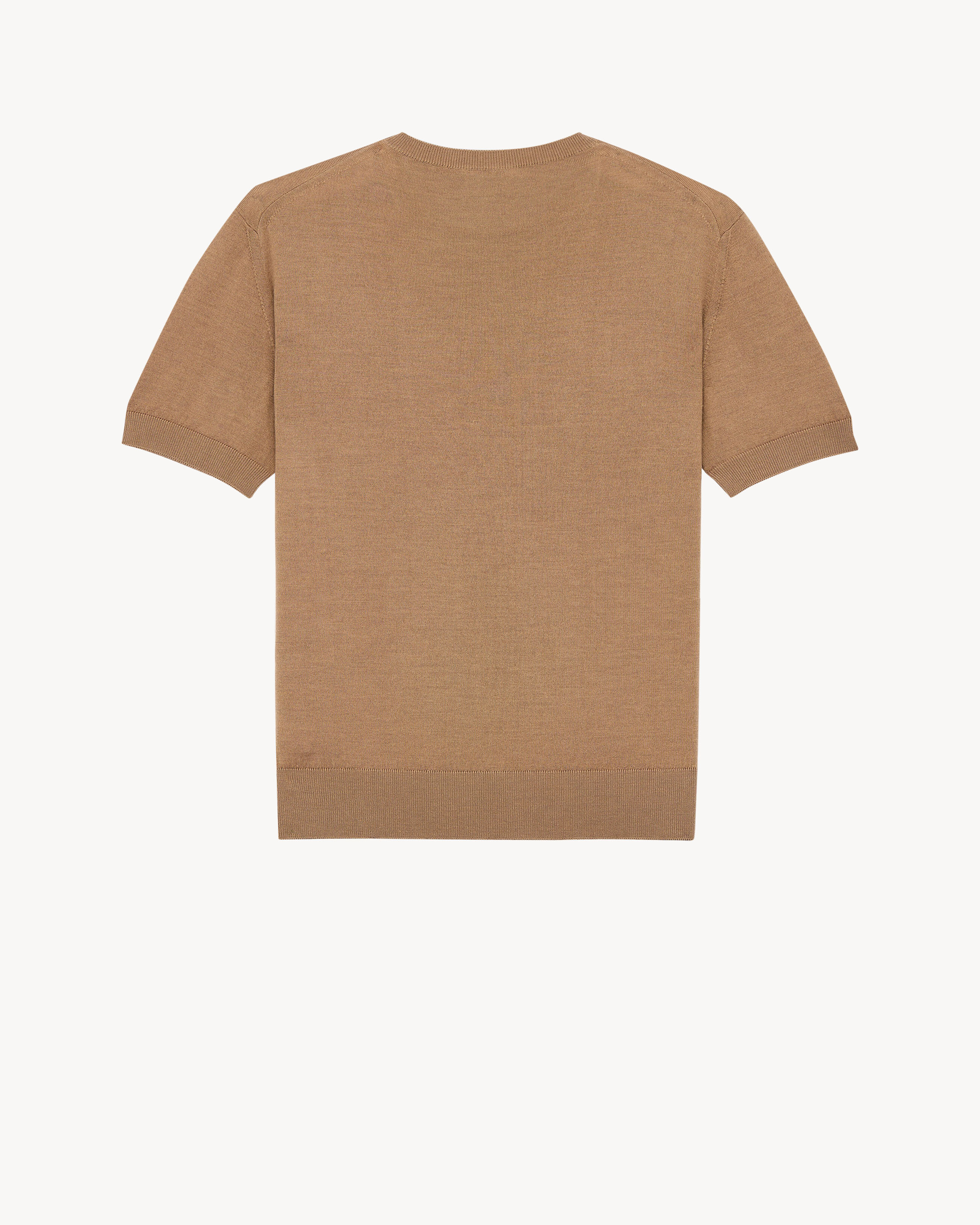 crewneck T-shirt in cashmere, wool, and silk
