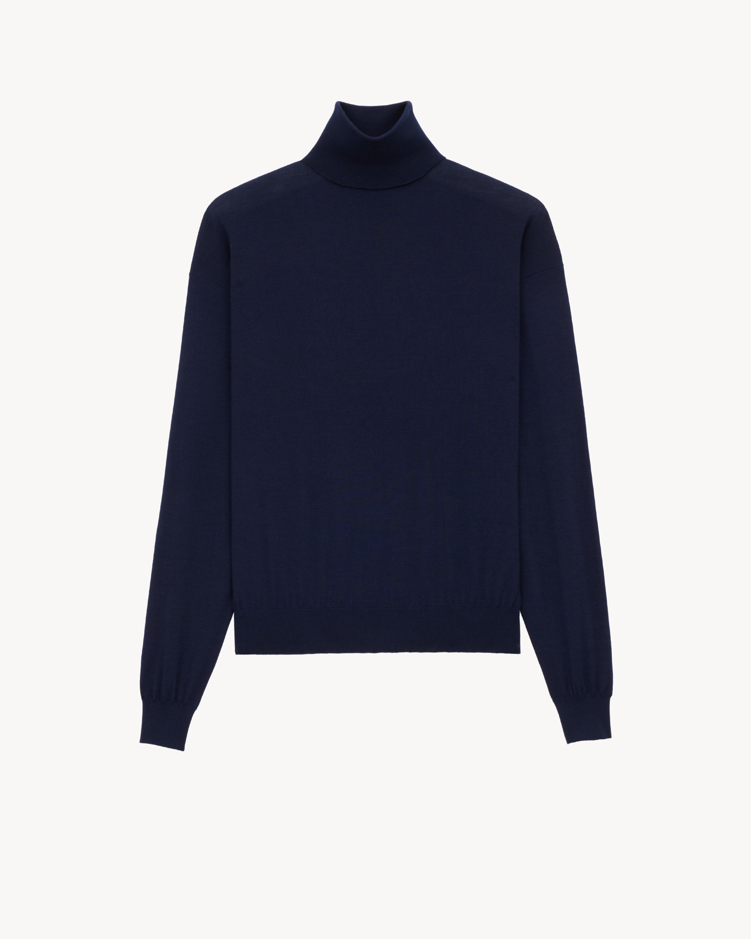 turtleneck sweater in cashmere, wool, and silk