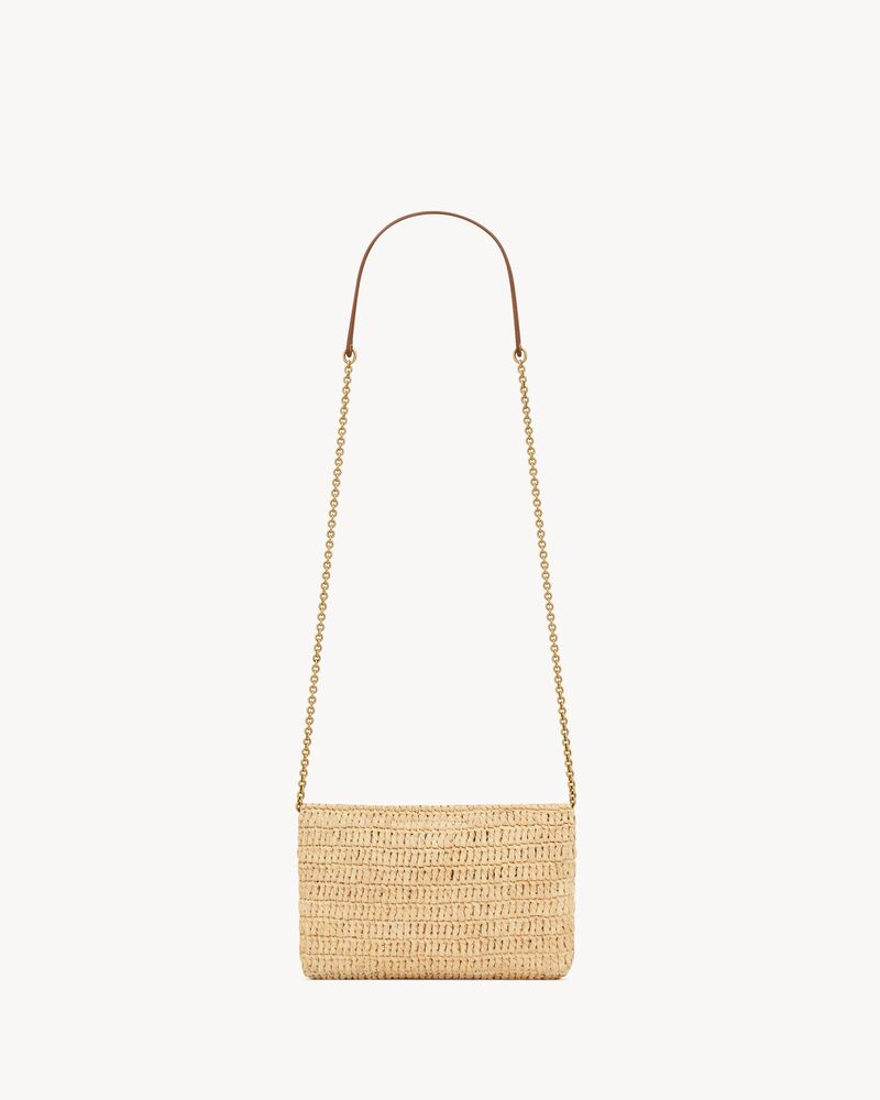 Cassandre petite pochette à chaine en raphia