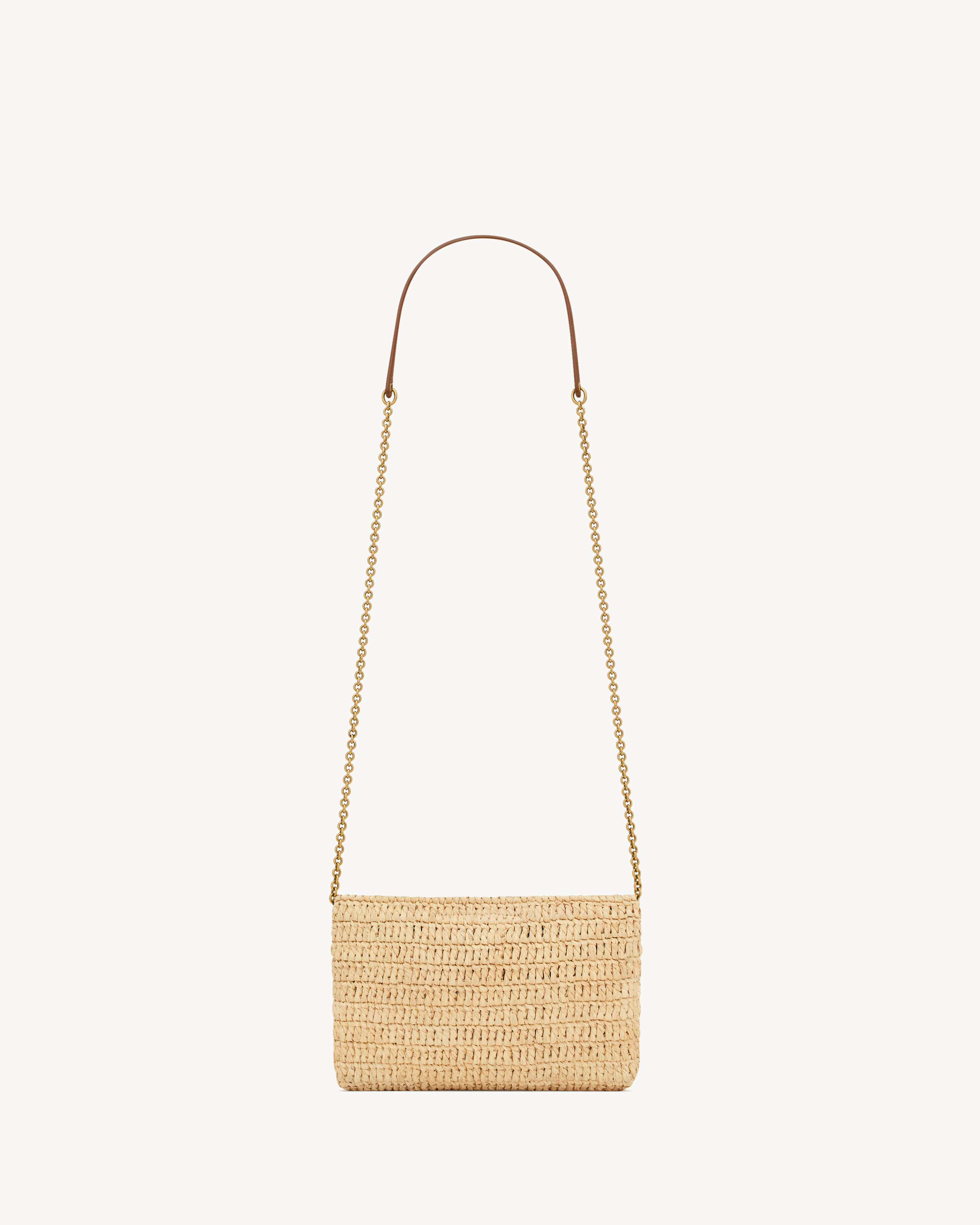 CASSANDRE small chain pouch in raffia