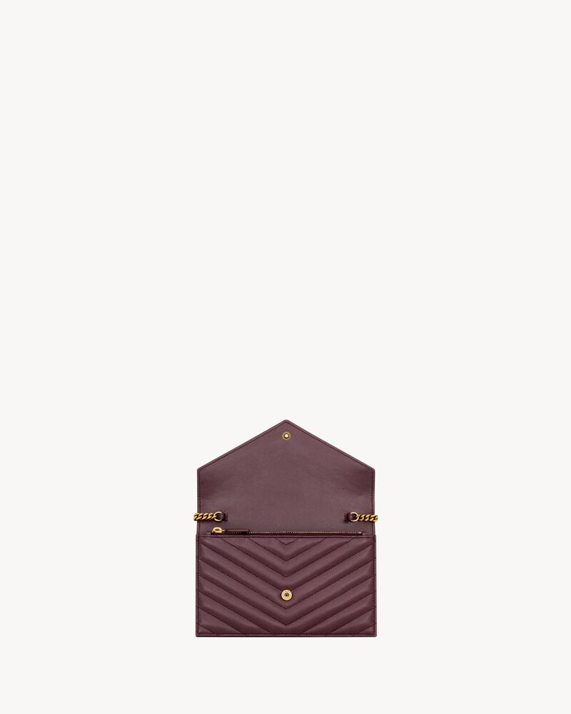 CASSANDRE portefeuille enveloppe à chaîne en cuir grain de poudre