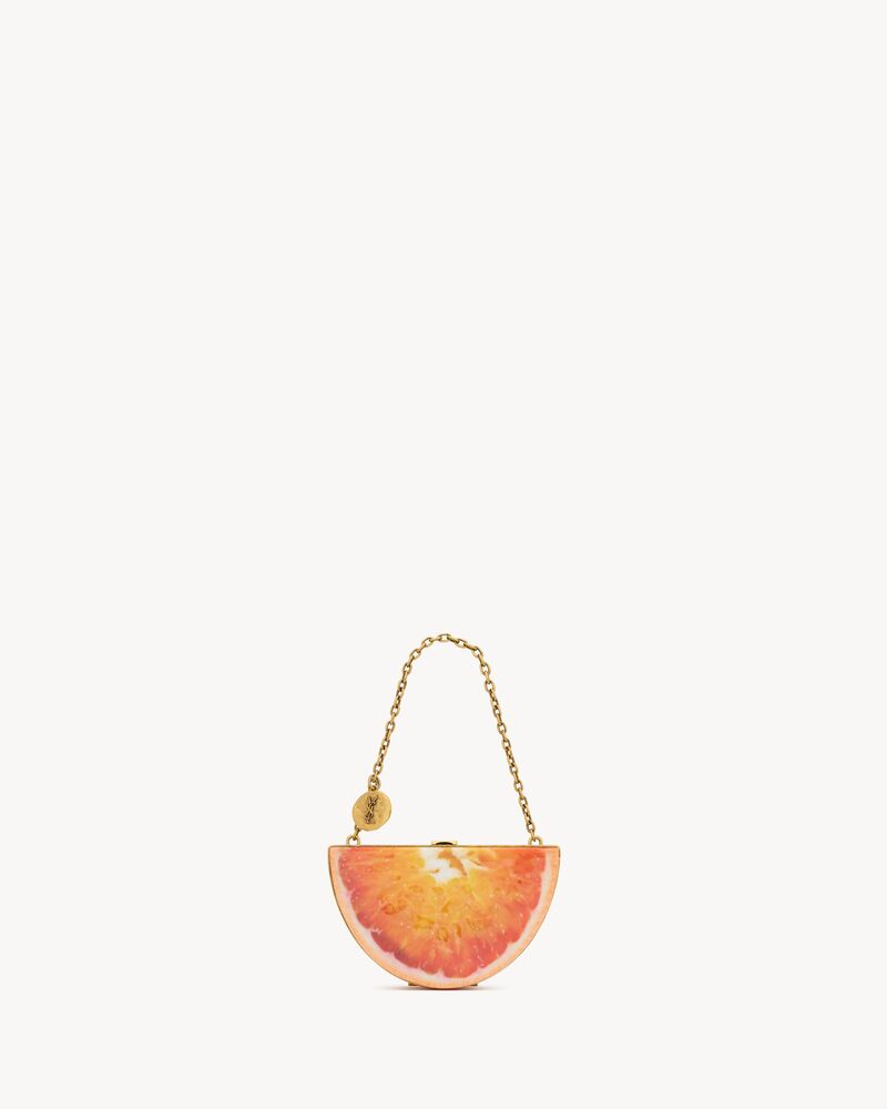 EVENING mini orange clutch in resin