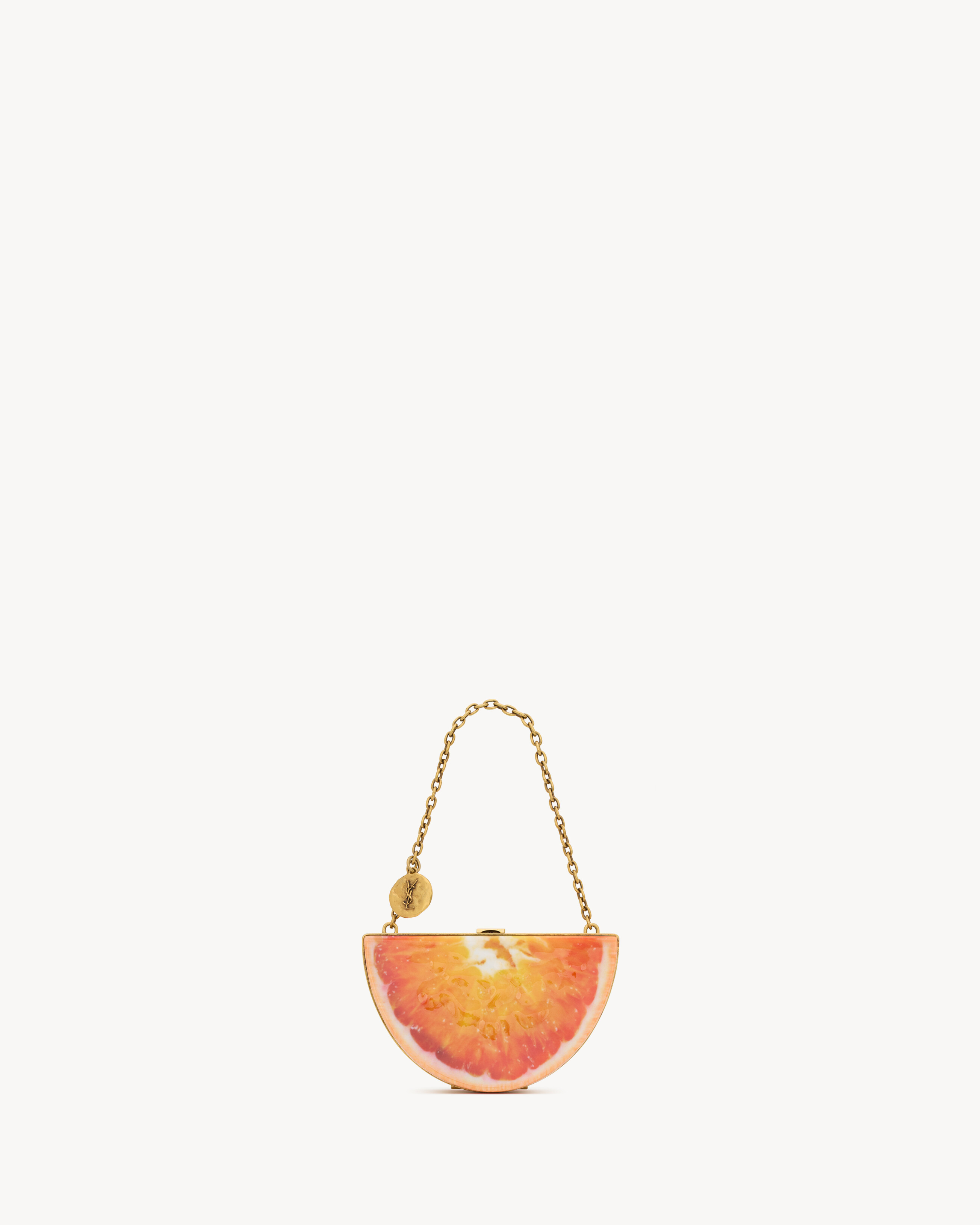 EVENING mini orange clutch in resin